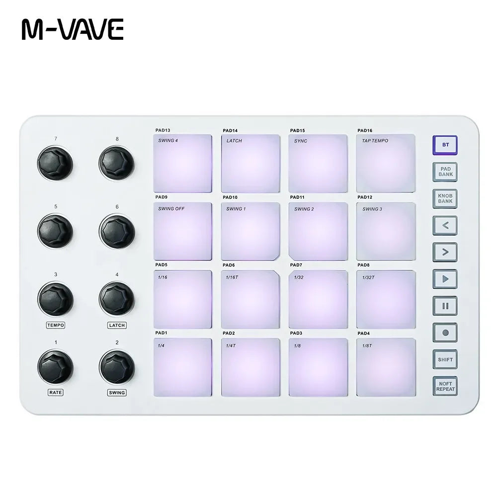 M-VAVE SMC-PAD LaunchPad USB-C Wireless MIDI Controller