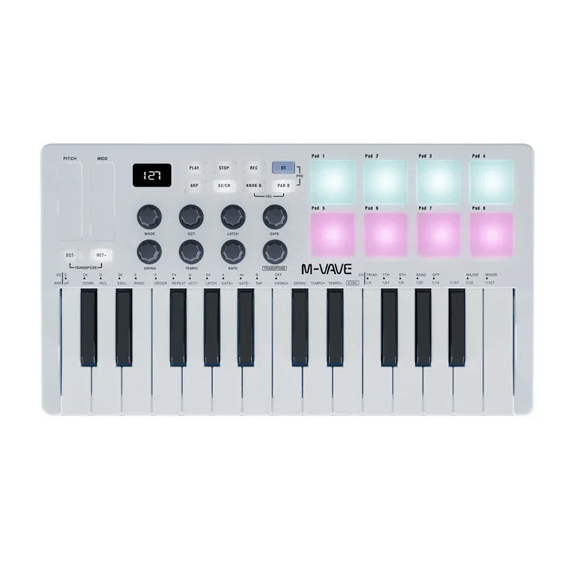 M-VAVE Portable MIDI 25-Key USB MIDI Keyboard Controller