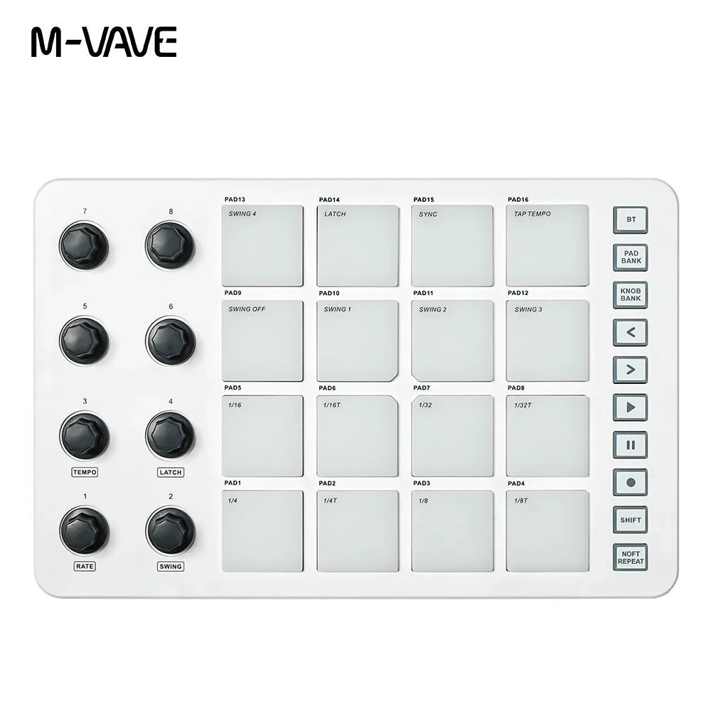 M-VAVE SMC-PAD LaunchPad  USB-C Wireless MIDI Controller