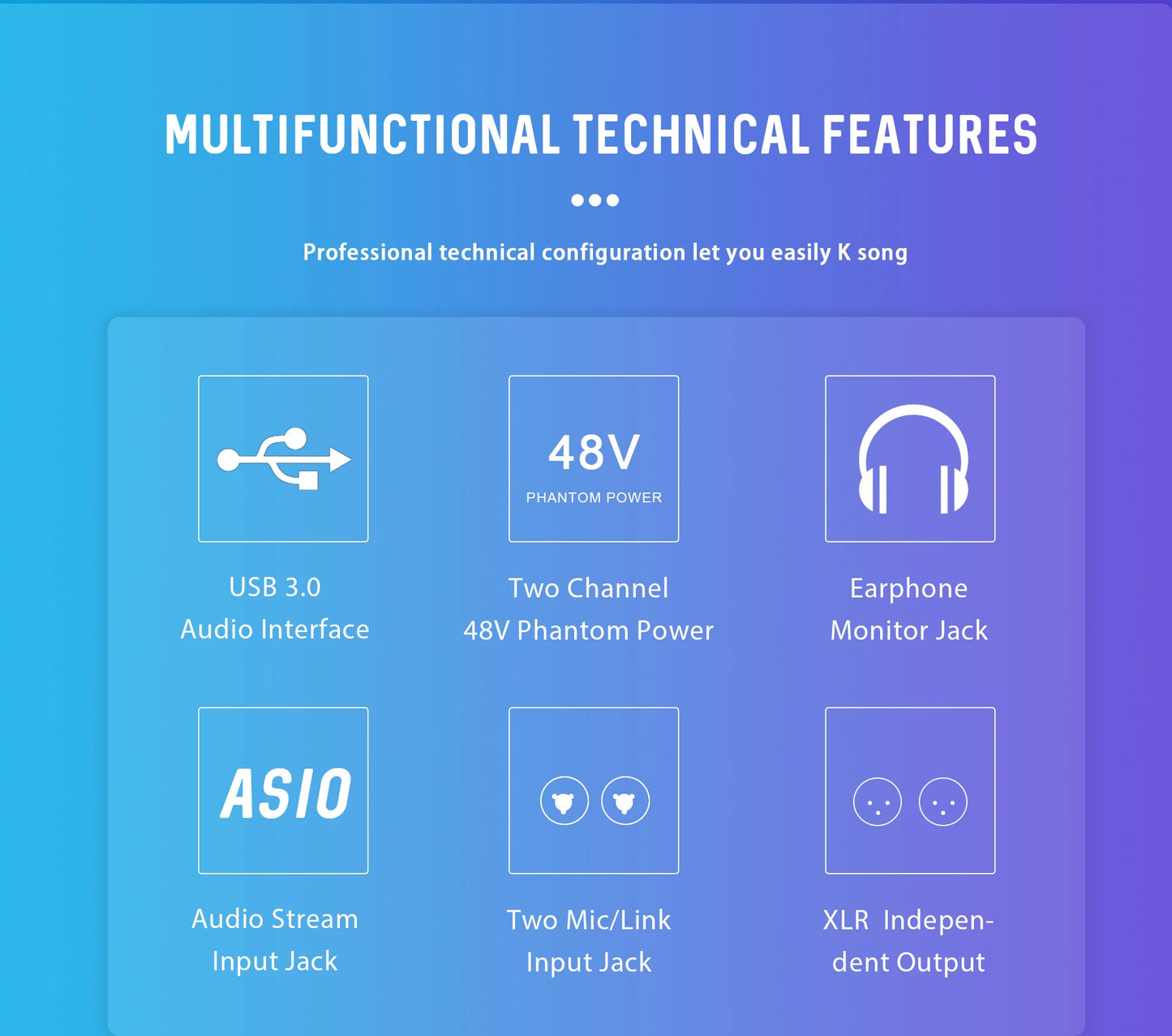 UX22 Audio Interface Sound Card 24-bit/192KHz