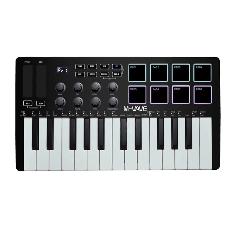 M-VAVE Portable MIDI 25-Key USB MIDI Keyboard Controller