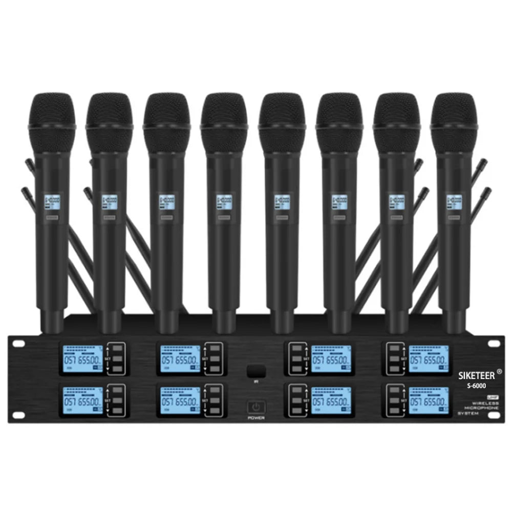 Professional UHF wireless microphone system 8 channel